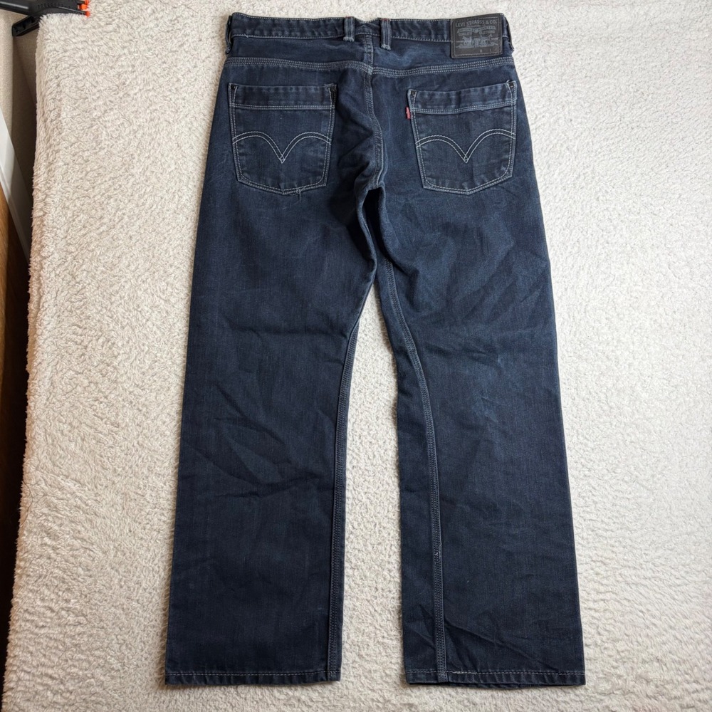 Y2K Levis 569 Loose Straight Jeans Mens 34x32 (36x30) Indigo Zipper Detail baggy